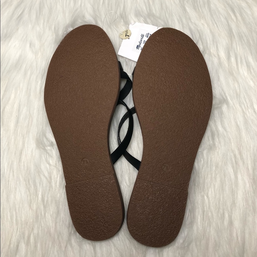 Madewell NWT”the Boardwalk”Skinny-Strap Black Leather Slide Sandal,Size-7.5 - Picture 6 of 8